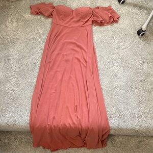 Lulu's Strapless Coral Dress